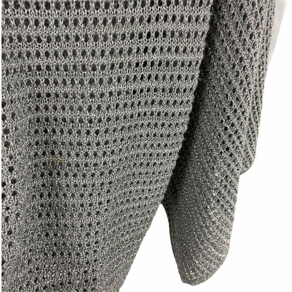 INC International Concepts Gray Crochet Winged Sweater Size Petite Medium - Picture 3 of 5